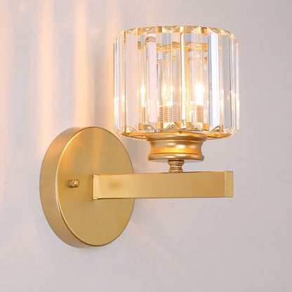 Crystal and Iron E27 Wall Sconce
