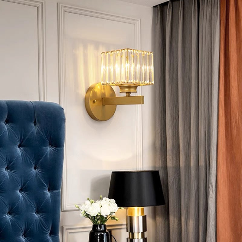 Crystal and Iron E27 Wall Sconce