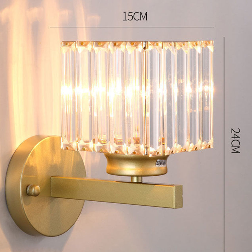 Crystal and Iron E27 Wall Sconce