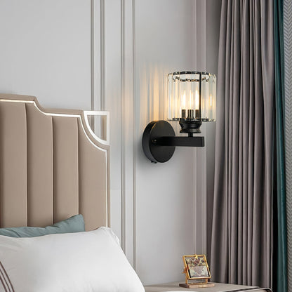 Crystal and Iron E27 Wall Sconce