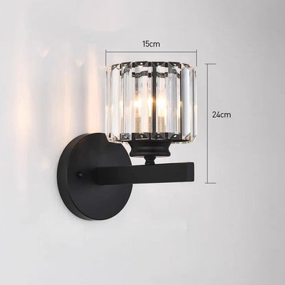 Crystal and Iron E27 Wall Sconce