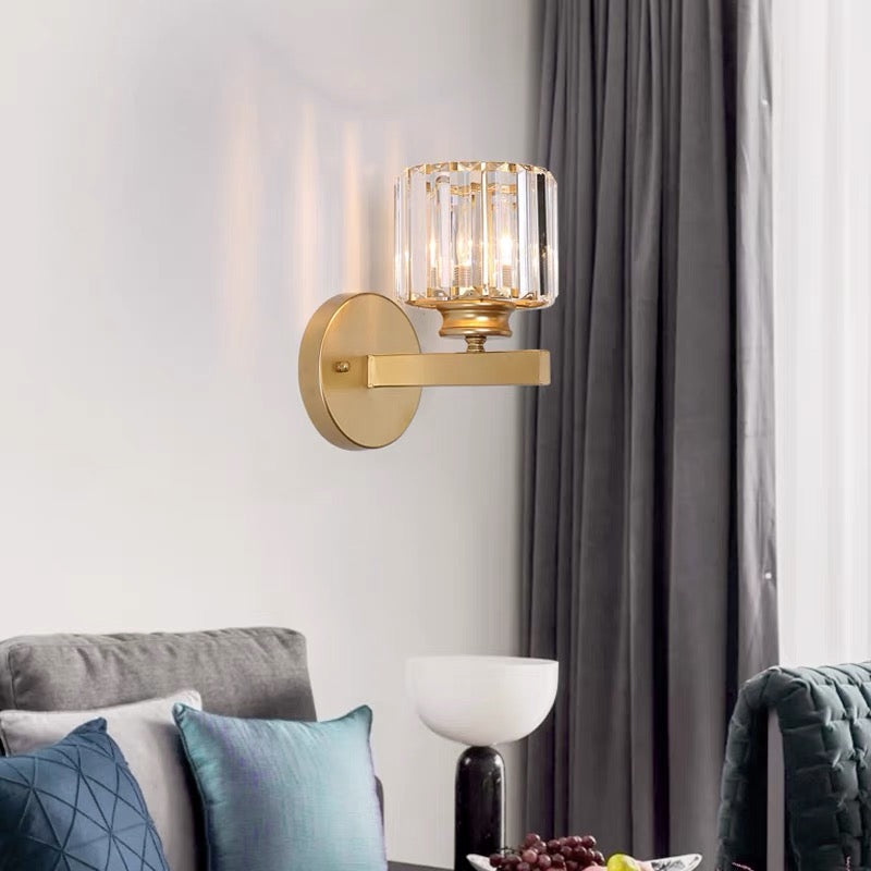 Crystal and Iron E27 Wall Sconce