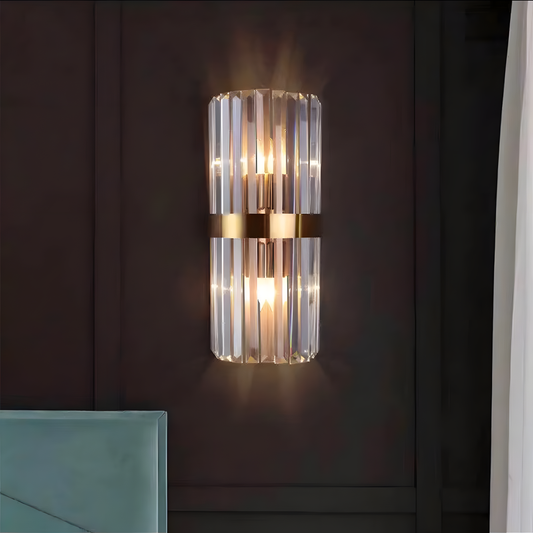 Crystal and Stainless Steel Wall Sconce