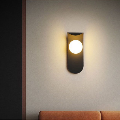 Curved Iron and Frosted Glass G9 Wall Light