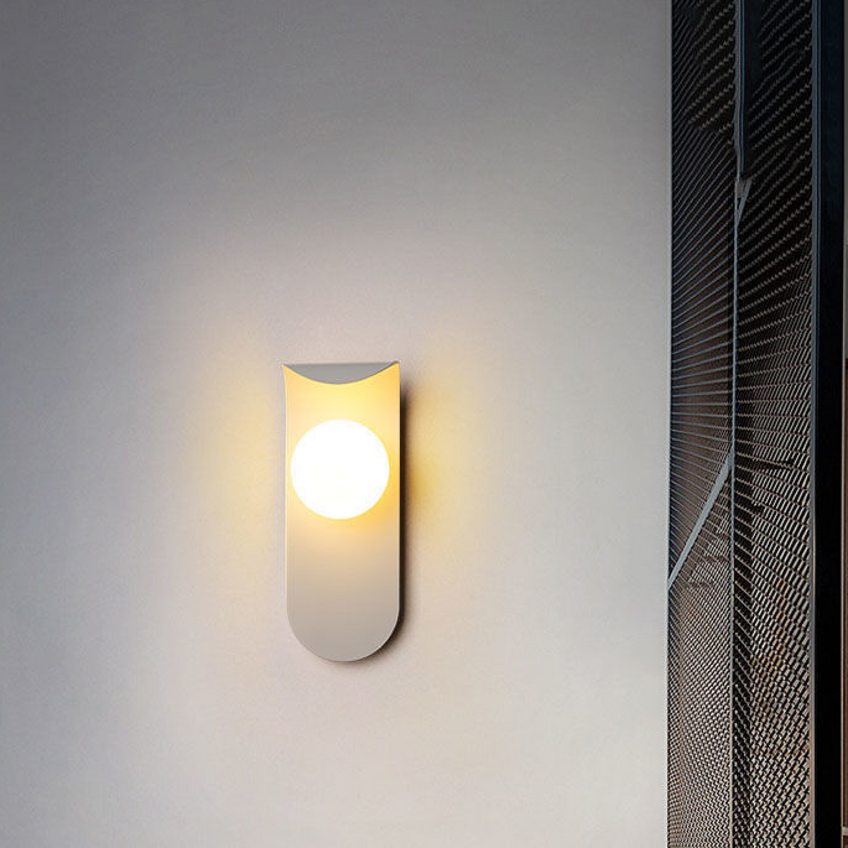 Curved Iron and Frosted Glass G9 Wall Light