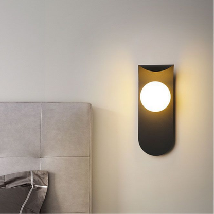 Curved Iron and Frosted Glass G9 Wall Light