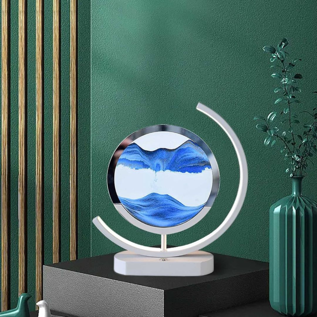 Deep Sea Sandscapes: Illuminated Sand Art for Serene Home Decor
