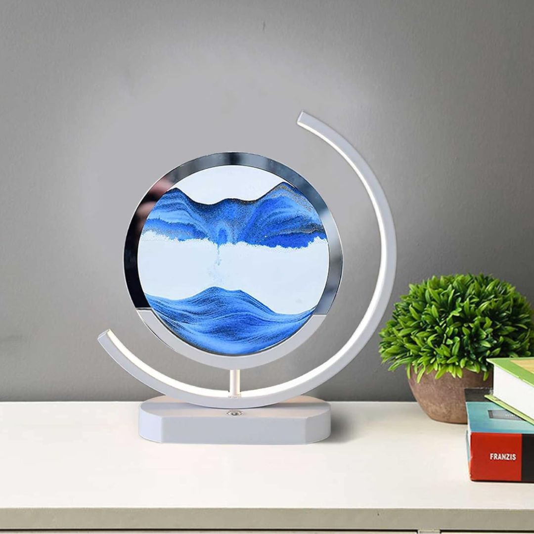 Deep Sea Sandscapes: Illuminated Sand Art for Serene Home Decor