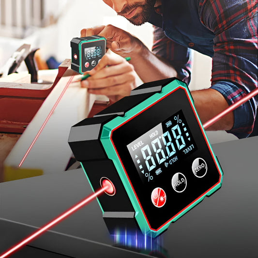 Digital Angle Gauge with Magnetic Base and Laser Line