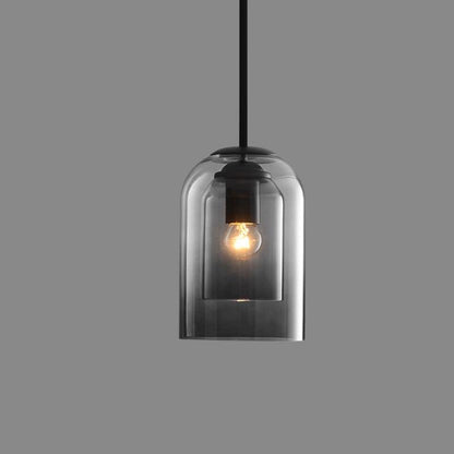 Double Glass Pendant Light with Tinted Shade