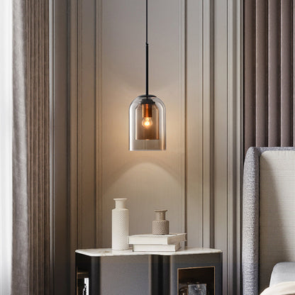 Double Glass Pendant Light with Tinted Shade