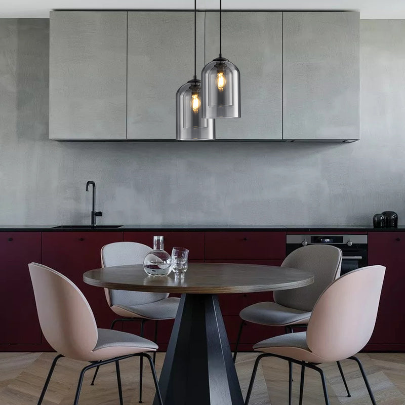 Double Glass Pendant Light with Tinted Shade