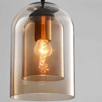 Double Glass Pendant Light with Tinted Shade