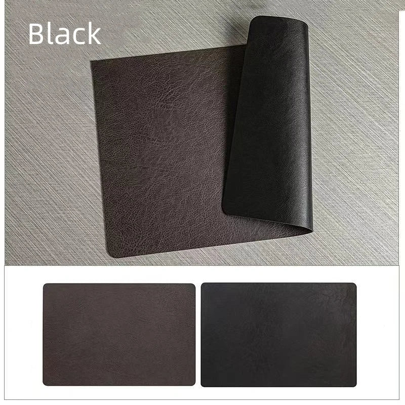 Double-Sided Faux Leather Placemats for Dining Tables