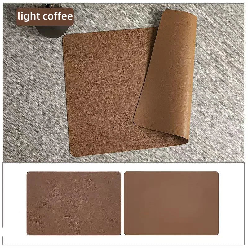 Double-Sided Faux Leather Placemats for Dining Tables