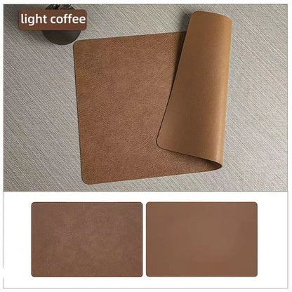 Double-Sided Faux Leather Placemats for Dining Tables