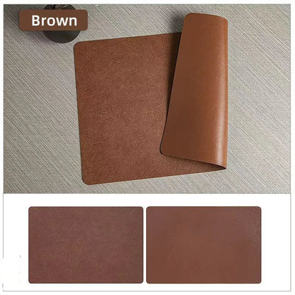 Double-Sided Faux Leather Placemats for Dining Tables