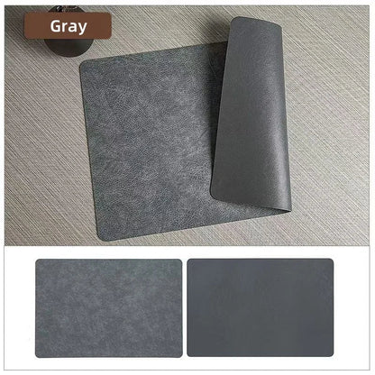Double-Sided Faux Leather Placemats for Dining Tables