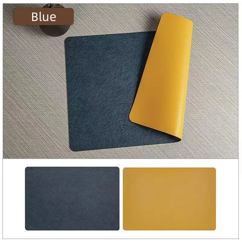 Double-Sided Faux Leather Placemats for Dining Tables