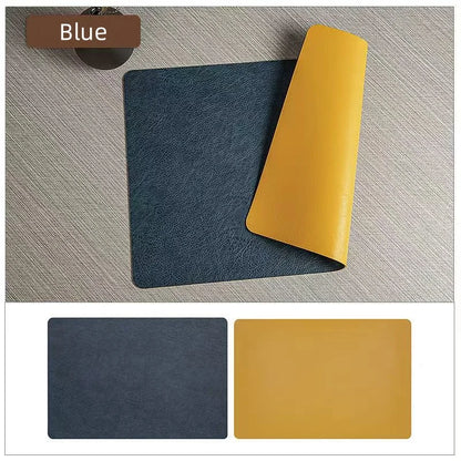 Double-Sided Faux Leather Placemats for Dining Tables