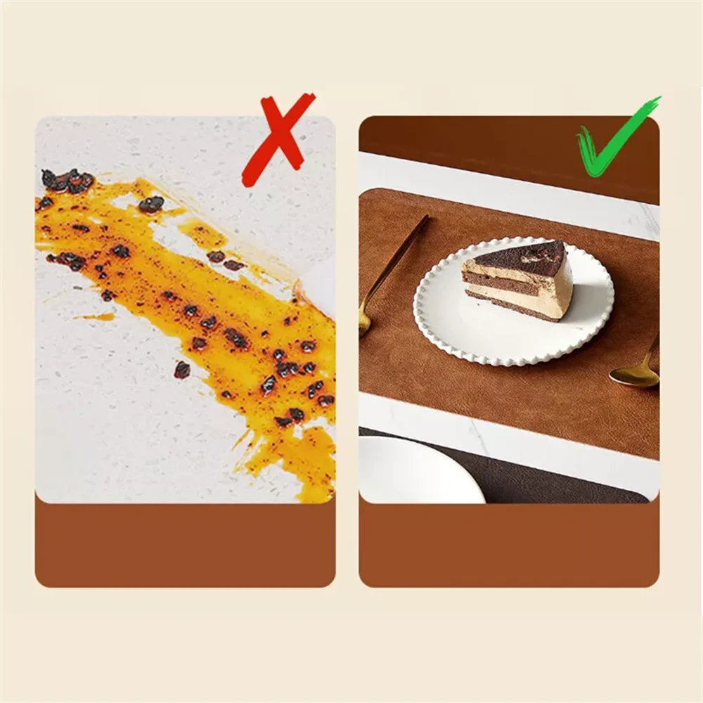 Double-Sided Faux Leather Placemats for Dining Tables