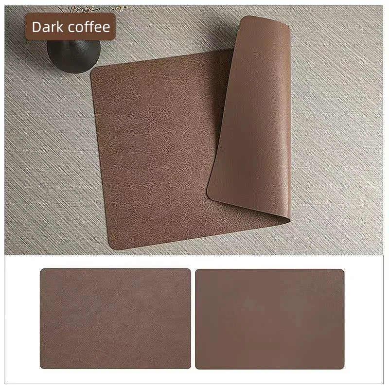 Double-Sided Faux Leather Placemats for Dining Tables
