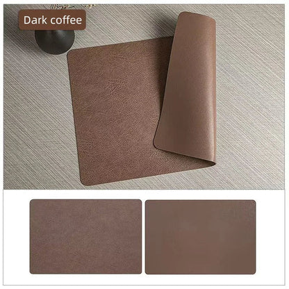 Double-Sided Faux Leather Placemats for Dining Tables