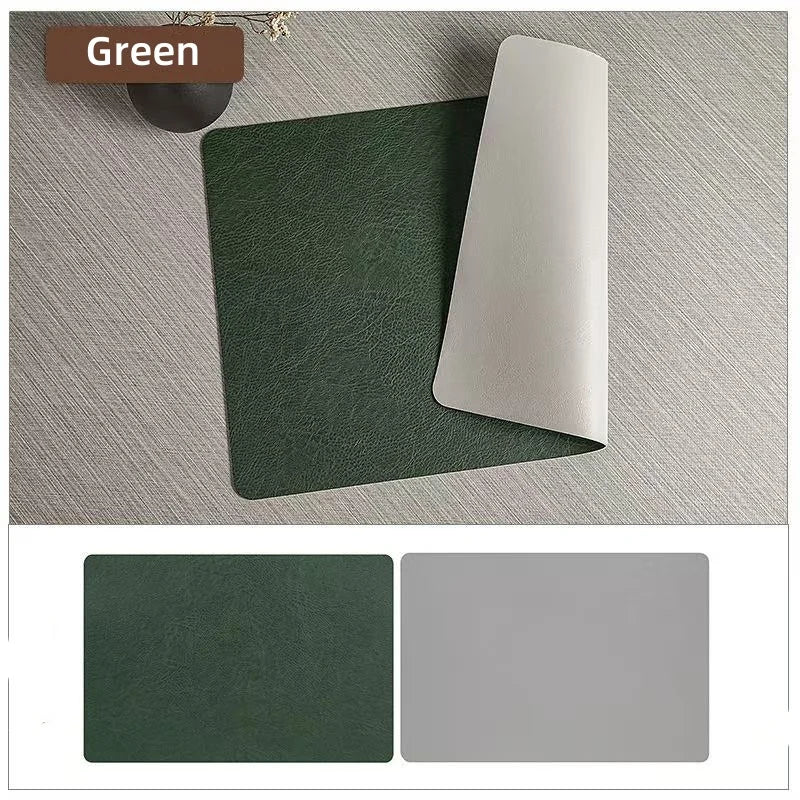 Double-Sided Faux Leather Placemats for Dining Tables