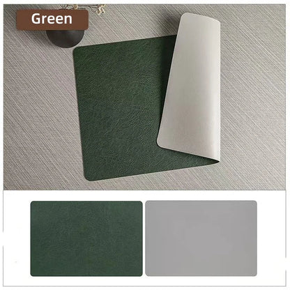 Double-Sided Faux Leather Placemats for Dining Tables