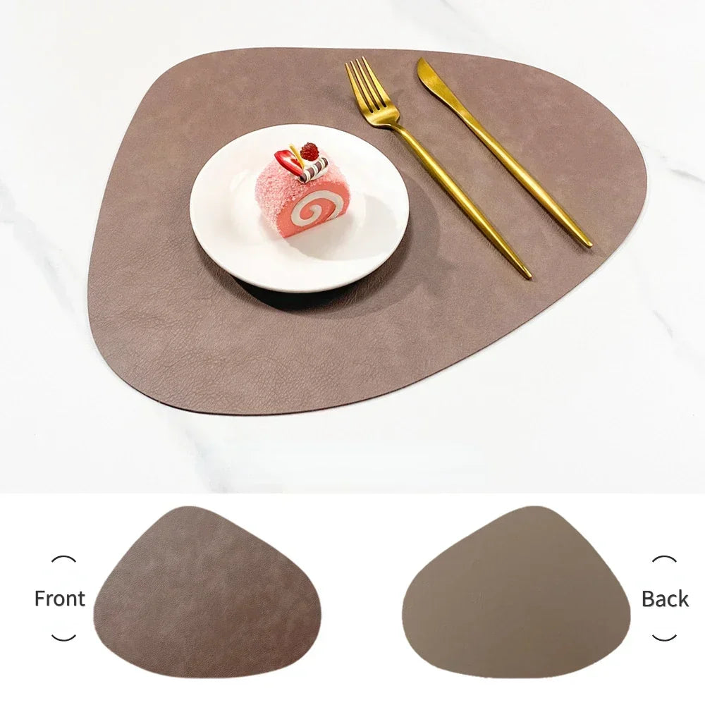 Double-Sided Faux Leather Water Drop Placemats
