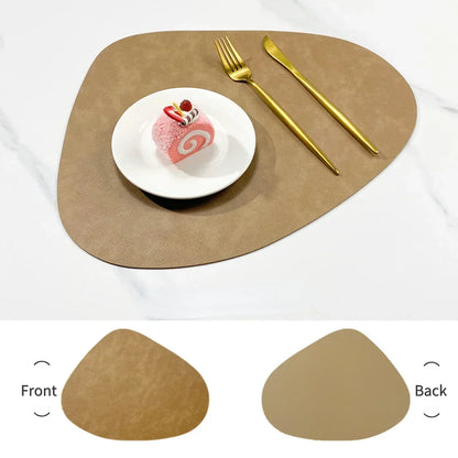 Double-Sided Faux Leather Water Drop Placemats