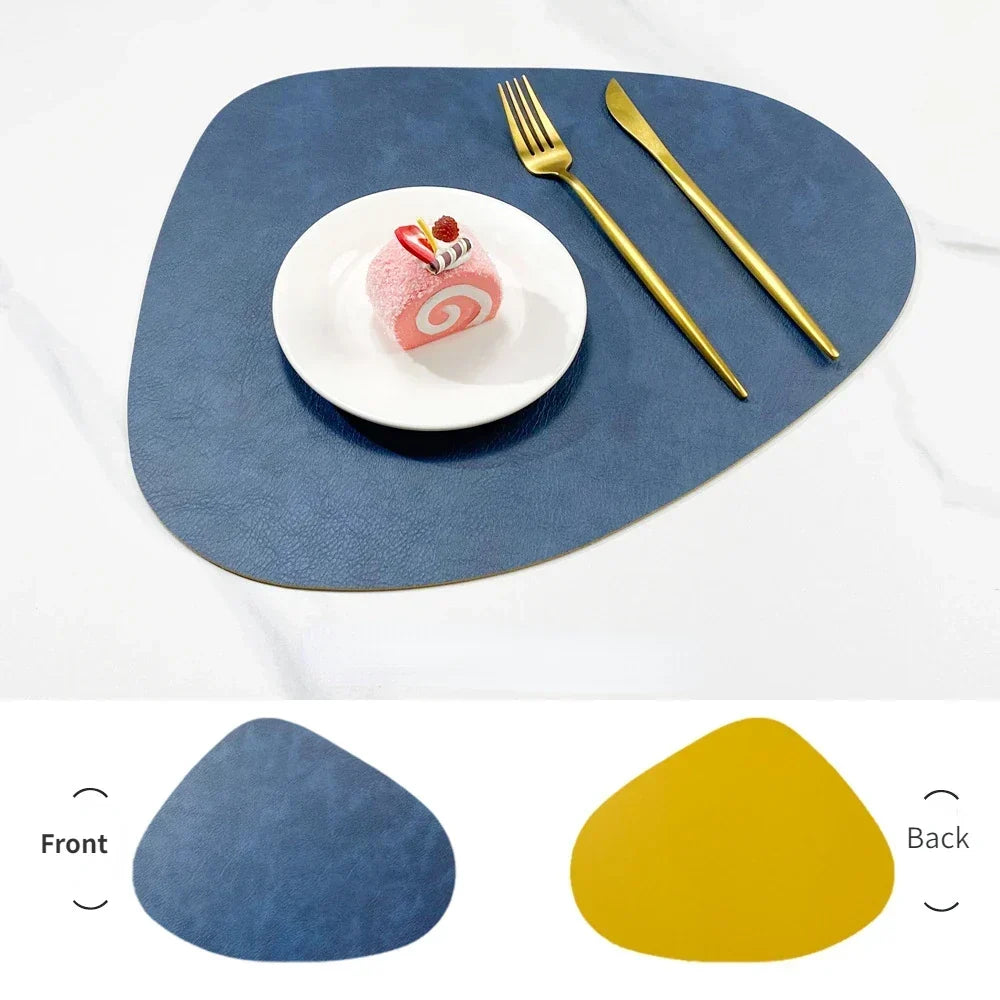 Double-Sided Faux Leather Water Drop Placemats