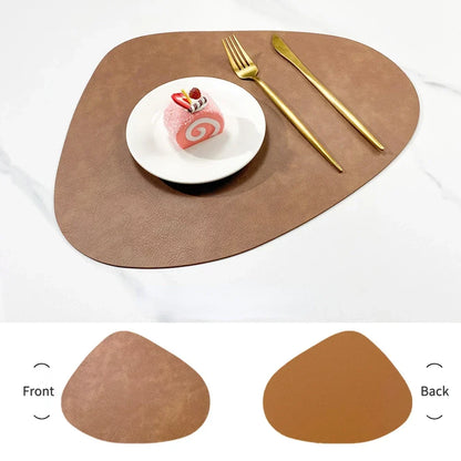 Double-Sided Faux Leather Water Drop Placemats