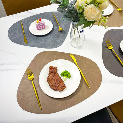 Double-Sided Faux Leather Water Drop Placemats