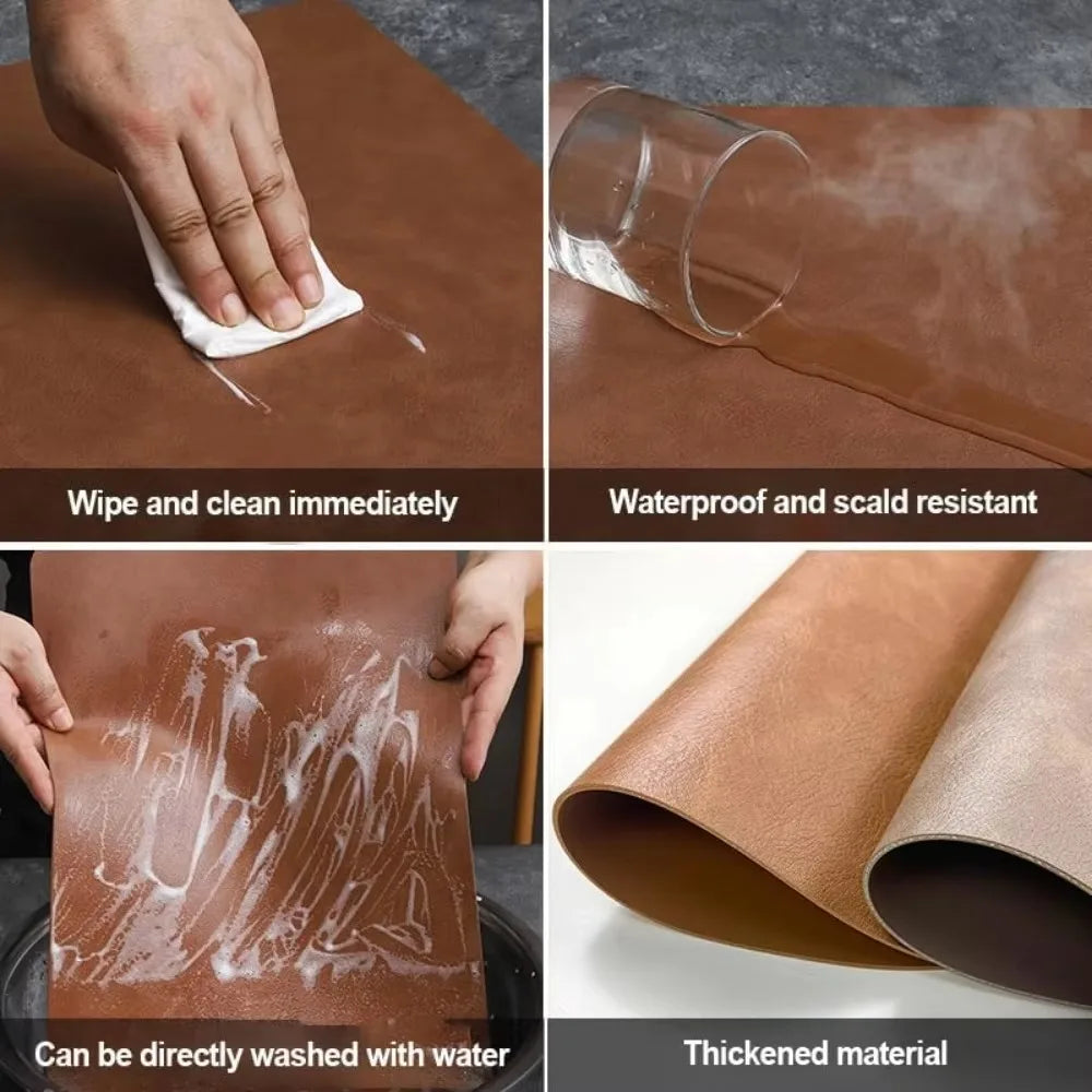 Double-Sided Faux Leather Water Drop Placemats