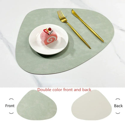 Double-Sided Faux Leather Water Drop Placemats