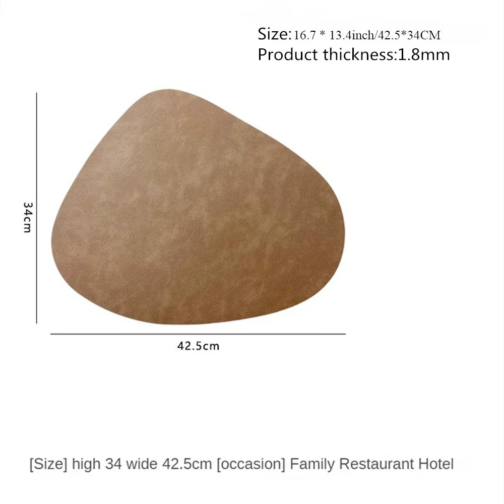 Double-Sided Faux Leather Water Drop Placemats