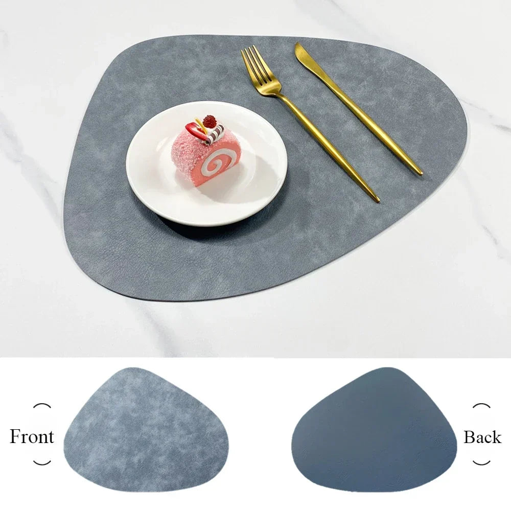 Double-Sided Faux Leather Water Drop Placemats