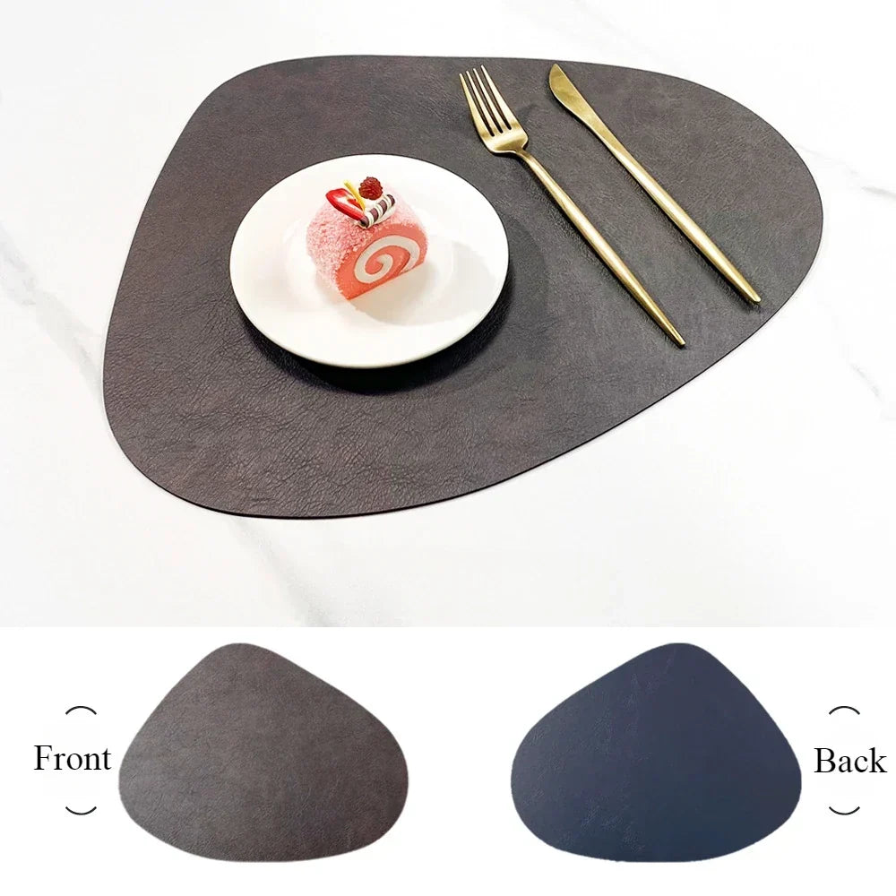 Double-Sided Faux Leather Water Drop Placemats