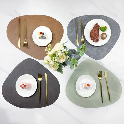 Double-Sided Faux Leather Water Drop Placemats