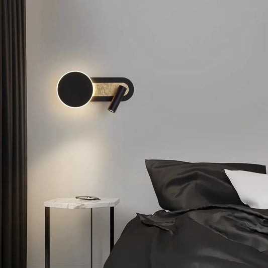 Dual Light Circular Wall Sconce with Spotlight