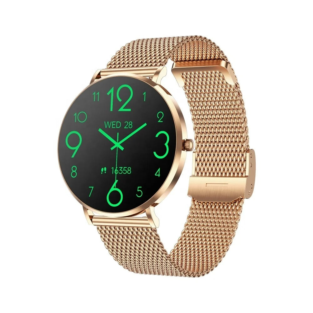 Elegant Smartwatch for Women with AMOLED Display and Custom Watch Faces
