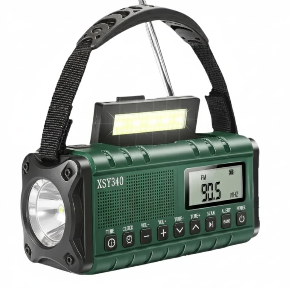 Emergency Solar Crank Radio with AM/FM, NOAA Weather Band and LED Flashlight