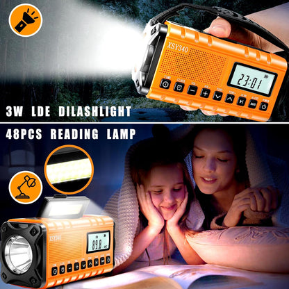 Emergency Solar Crank Radio with AM/FM, NOAA Weather Band and LED Flashlight