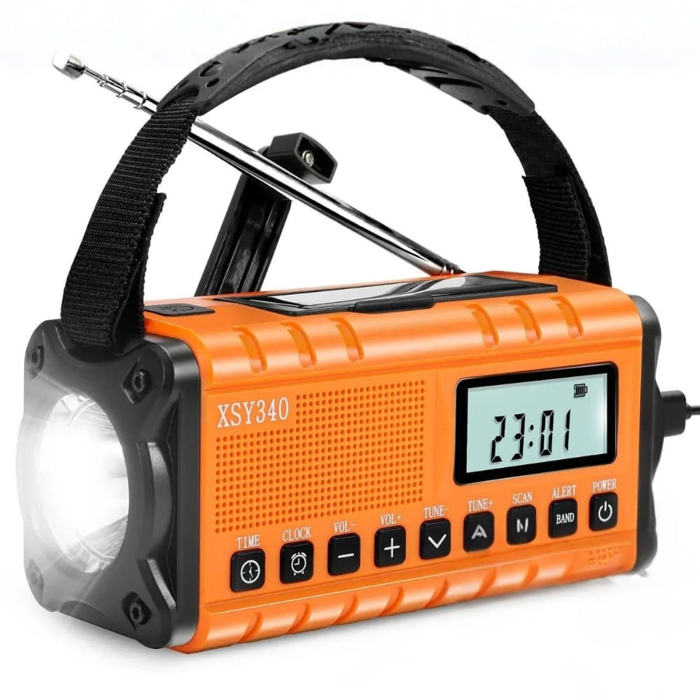 Emergency Solar Crank Radio with AM/FM, NOAA Weather Band and LED Flashlight
