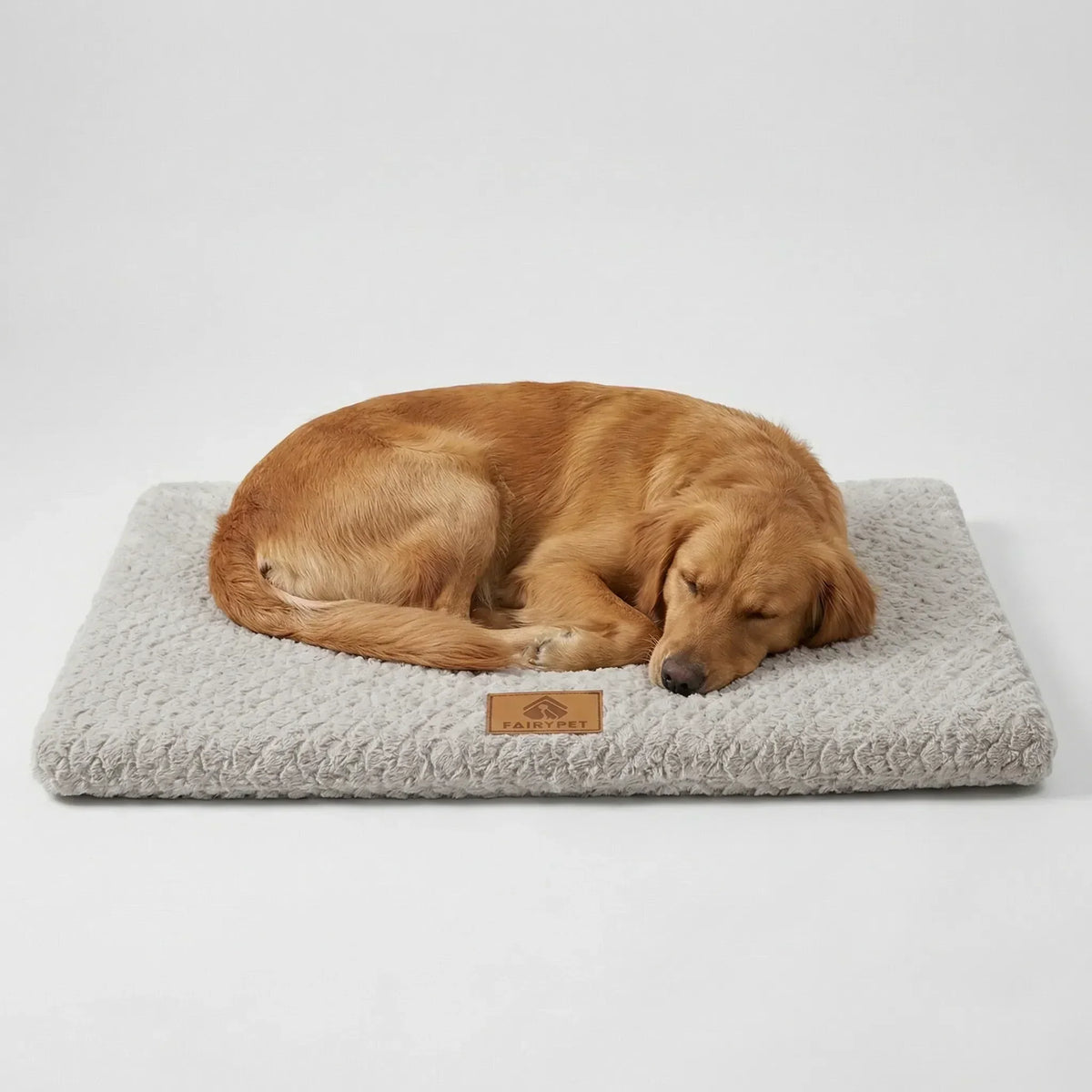 Flat Orthopedic Foam Dog Mat with Removable Faux Fur Cover and Anti Slip Base