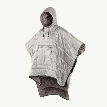 Fleece Lined Outdoor Poncho with Lightweight Waterproof Cover