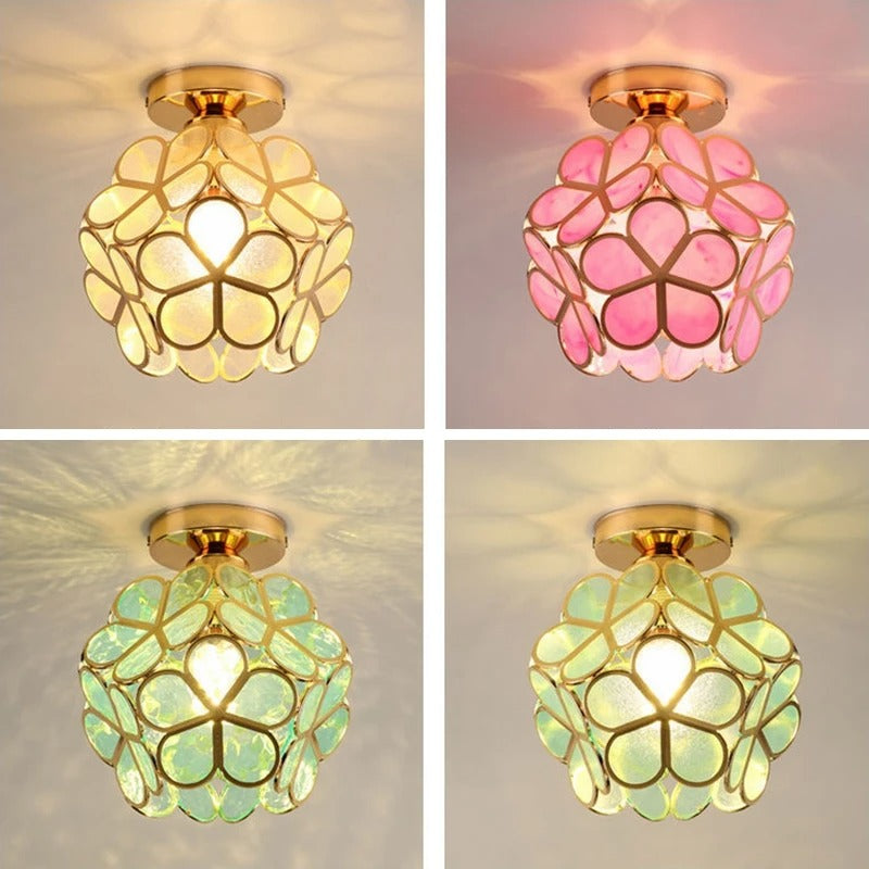 Lampada da soffitto a plafoniera con petali di fiore E27