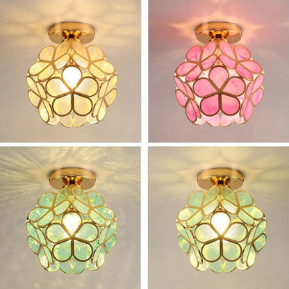 Lampada da soffitto a plafoniera con petali di fiore E27