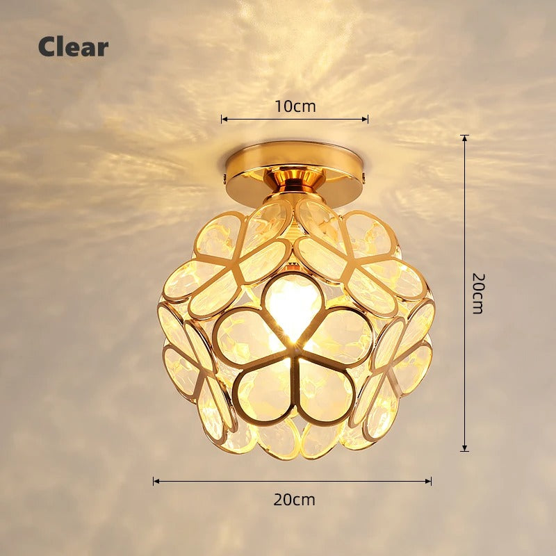 Lampada da soffitto a plafoniera con petali di fiore E27
